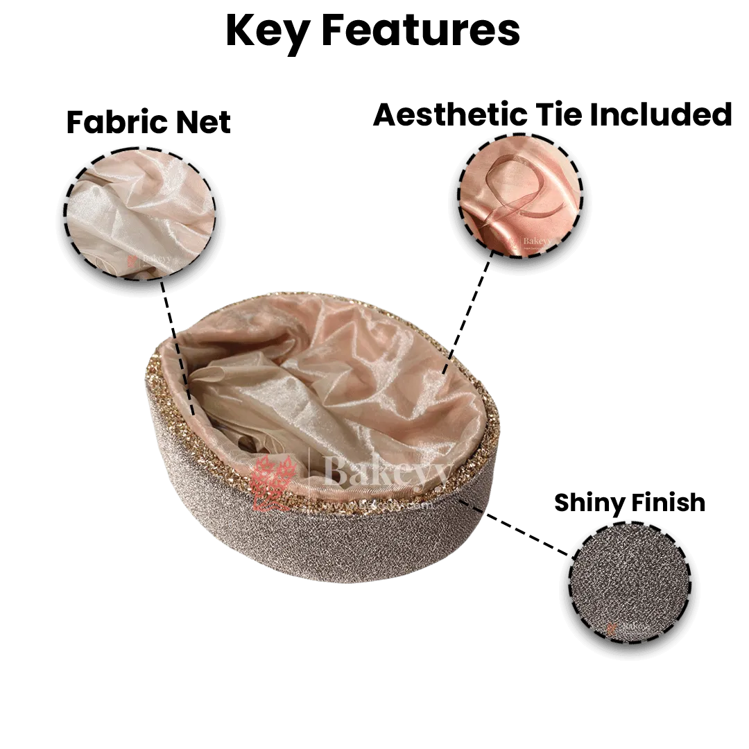 Glitter Oval Velvet Hamper | Deluxe Embellished Gifting Tray