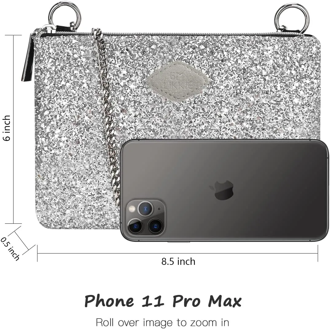 GM LIKKIE Crossbody Clutch Purse for Women, Glitter Evening Bag, Sequin Wedding Handbag for Party