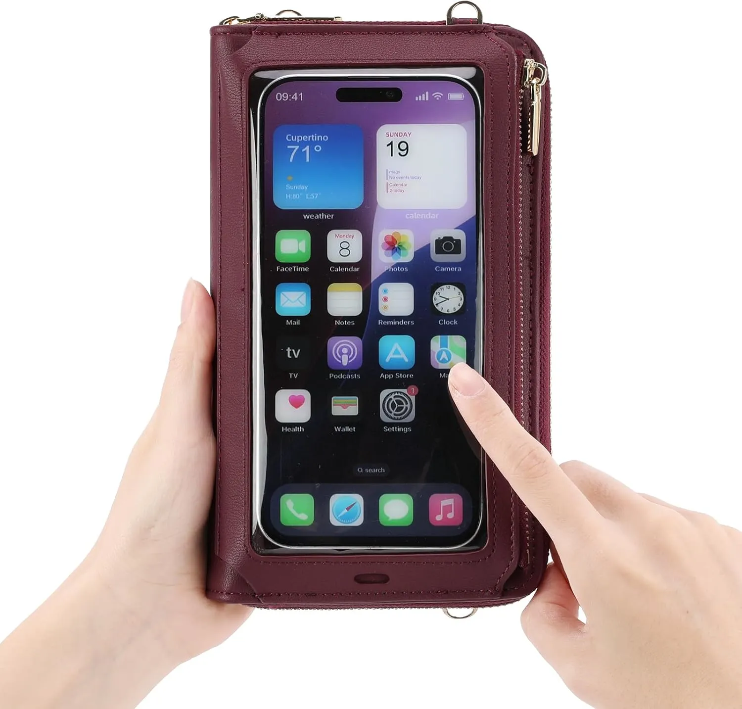GOIACII Phone Purse Crossbody Bags for Women Small Travel Wallet Touch Screen RFID Blocking