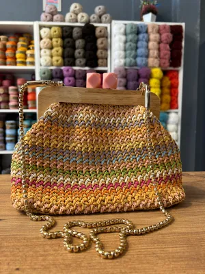 Golden Hour Wooden Clasp Shoulder Bag