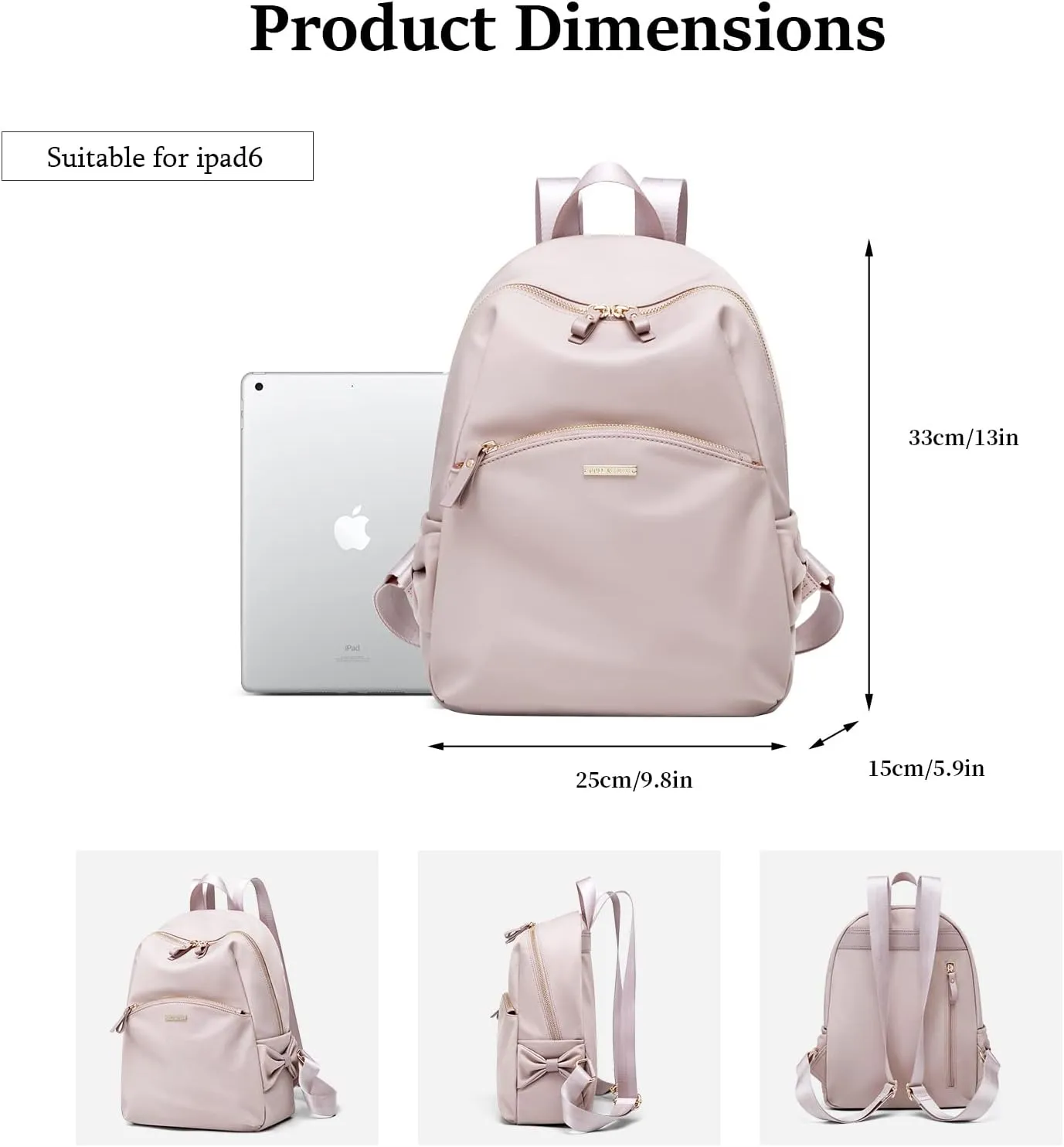 GOLF SUPAGS Stylish Backpack Purse for Women Casual Travel Daypack Mini Backpack Handbag Nylon Bookbag
