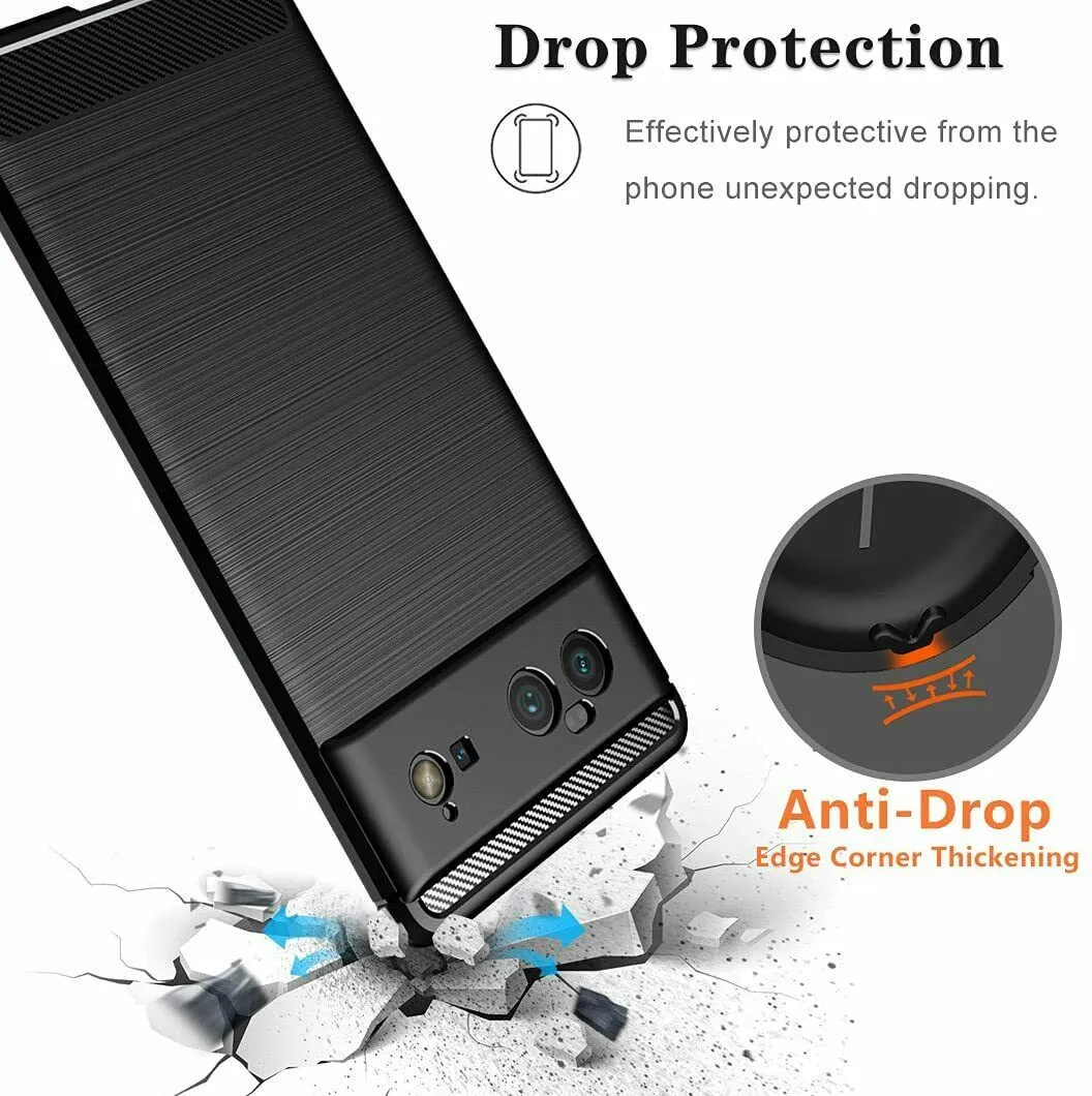 Google Pixel 6 Case Carbon Gel Cover Ultra Slim Shockproof