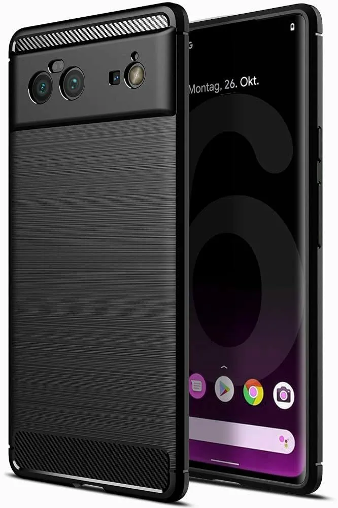 Google Pixel 6 Case Carbon Gel Cover Ultra Slim Shockproof