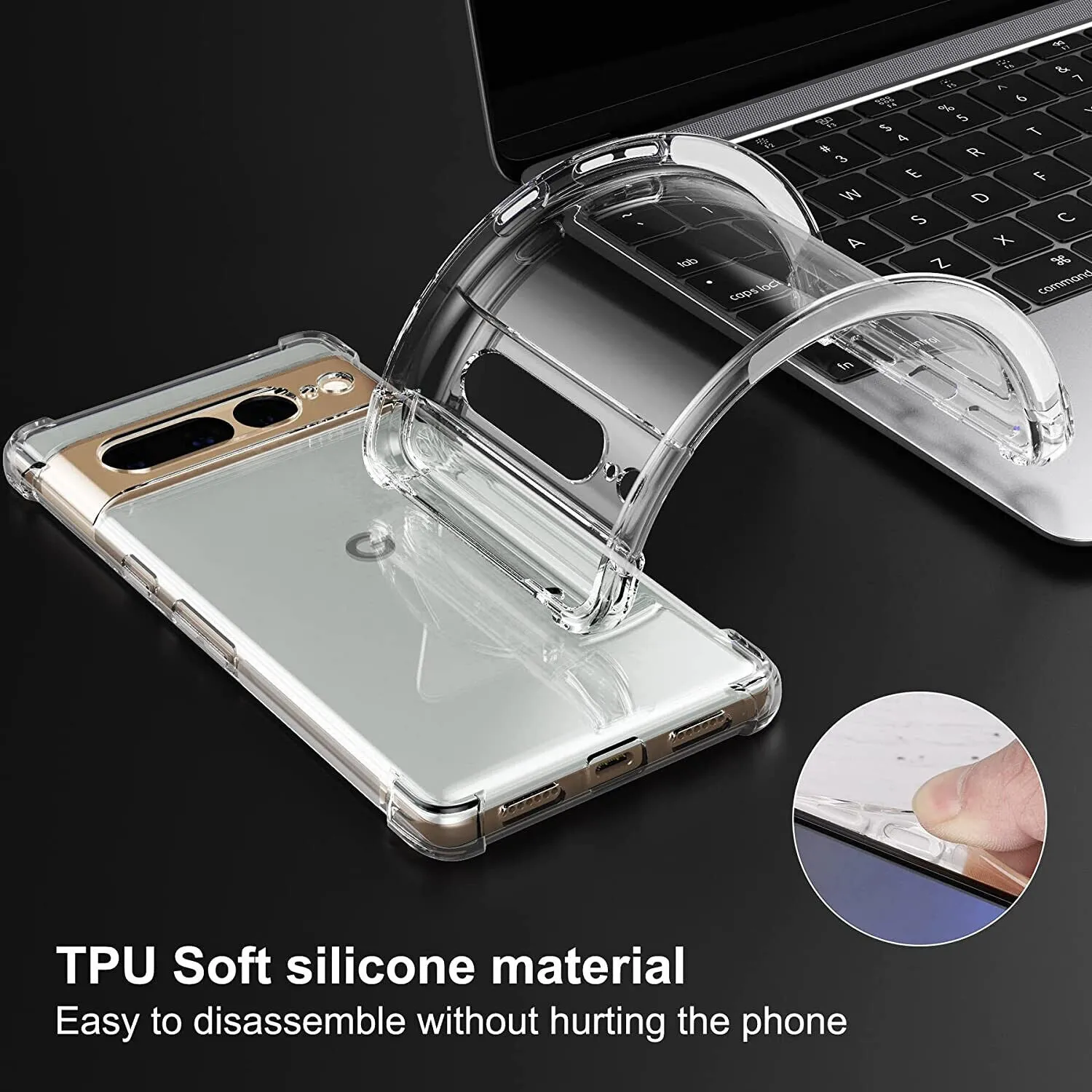 Google Pixel 7 Pro Case Clear Silicone Slim Shockproof Gel Cover