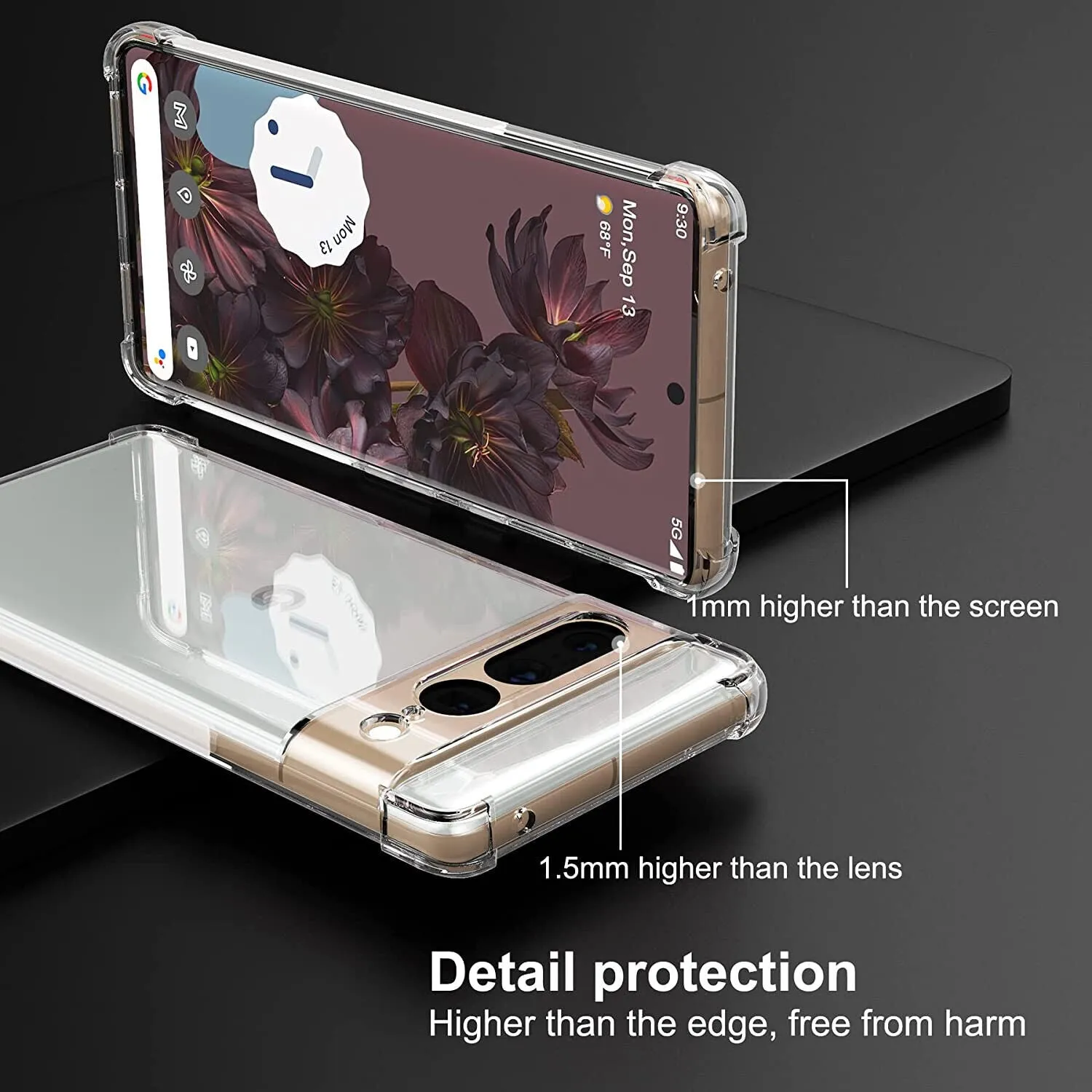 Google Pixel 7 Pro Case Clear Silicone Slim Shockproof Gel Cover