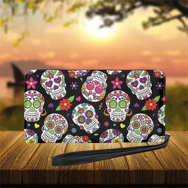 Gothic Skull Design Womens Personalised Wallet