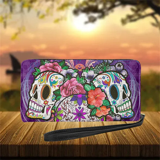 Gothic Skull Design Womens Personalised Wallet
