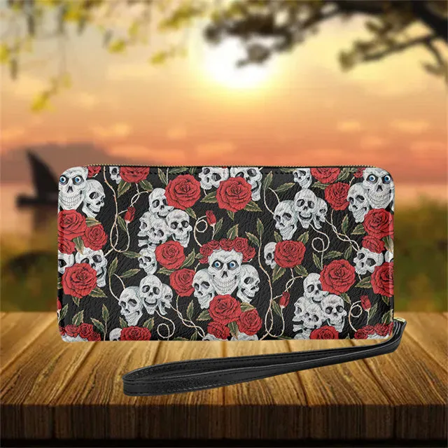 Gothic Skull Design Womens Personalised Wallet