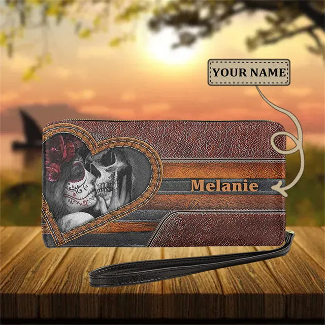 Gothic Skull Design Womens Personalised Wallet