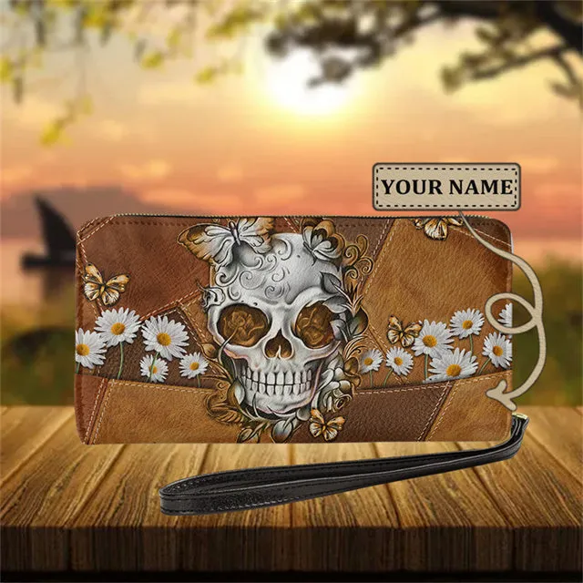 Gothic Skull Design Womens Personalised Wallet