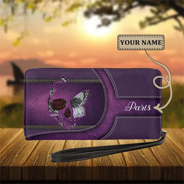 Gothic Skull Design Womens Personalised Wallet
