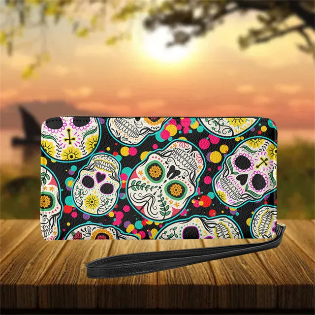 Gothic Skull Design Womens Personalised Wallet