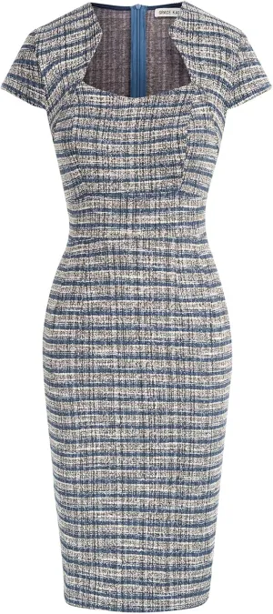 GRACE KARIN Women's Gorgeous Pencil Dress Cap Sleeve Tweed Pencil Dress for Work