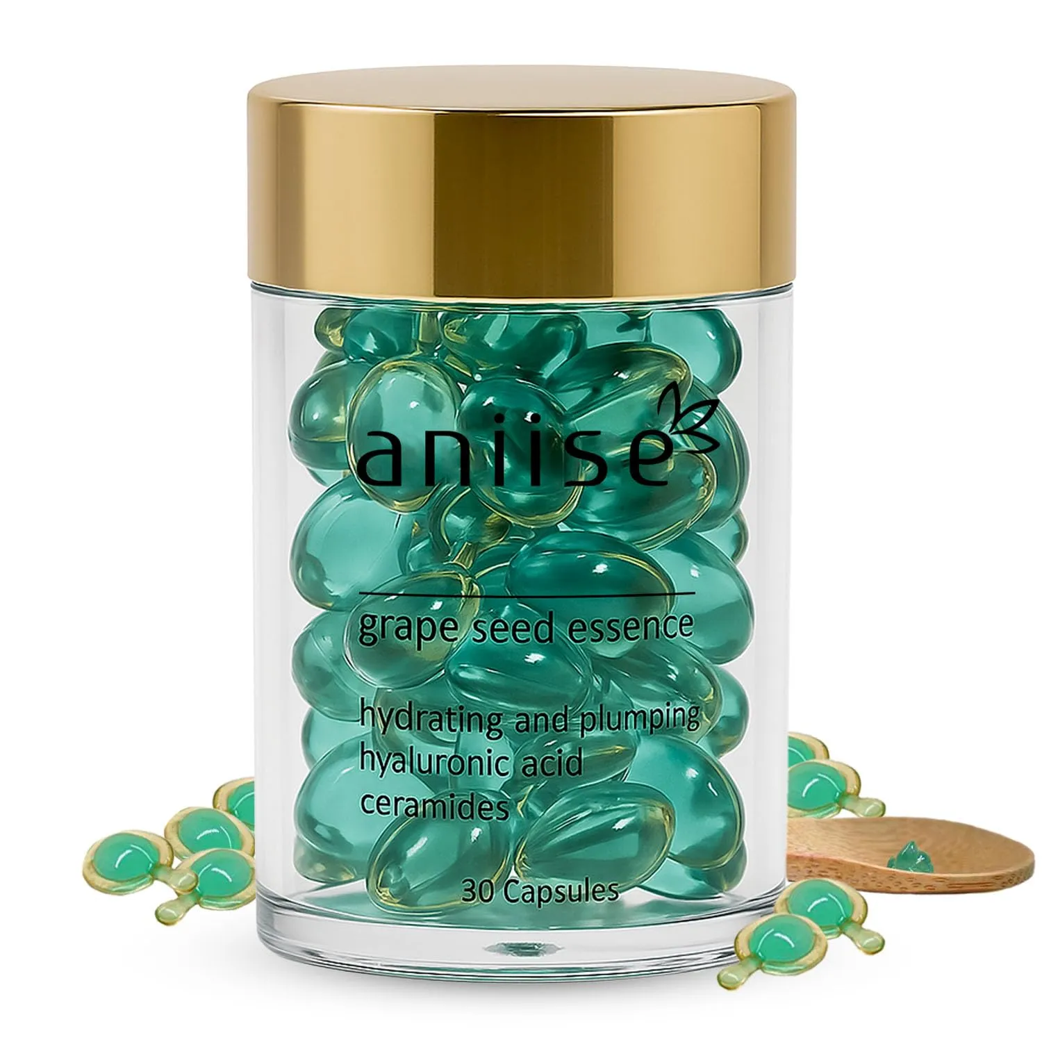 Grape Seed Oil Capsules Skin Care 30 Individual Capsules Serum for Face Improve Health Of Skin, Fight Signs Of Aging Softening and Hydrating The Skin