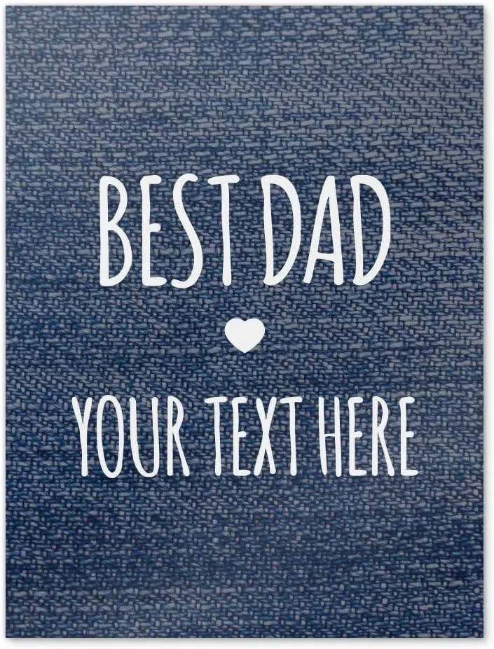 GRAPHICS & MORE Personalized Custom 1 Line Best Dad Father Denim Texture Paper Poster