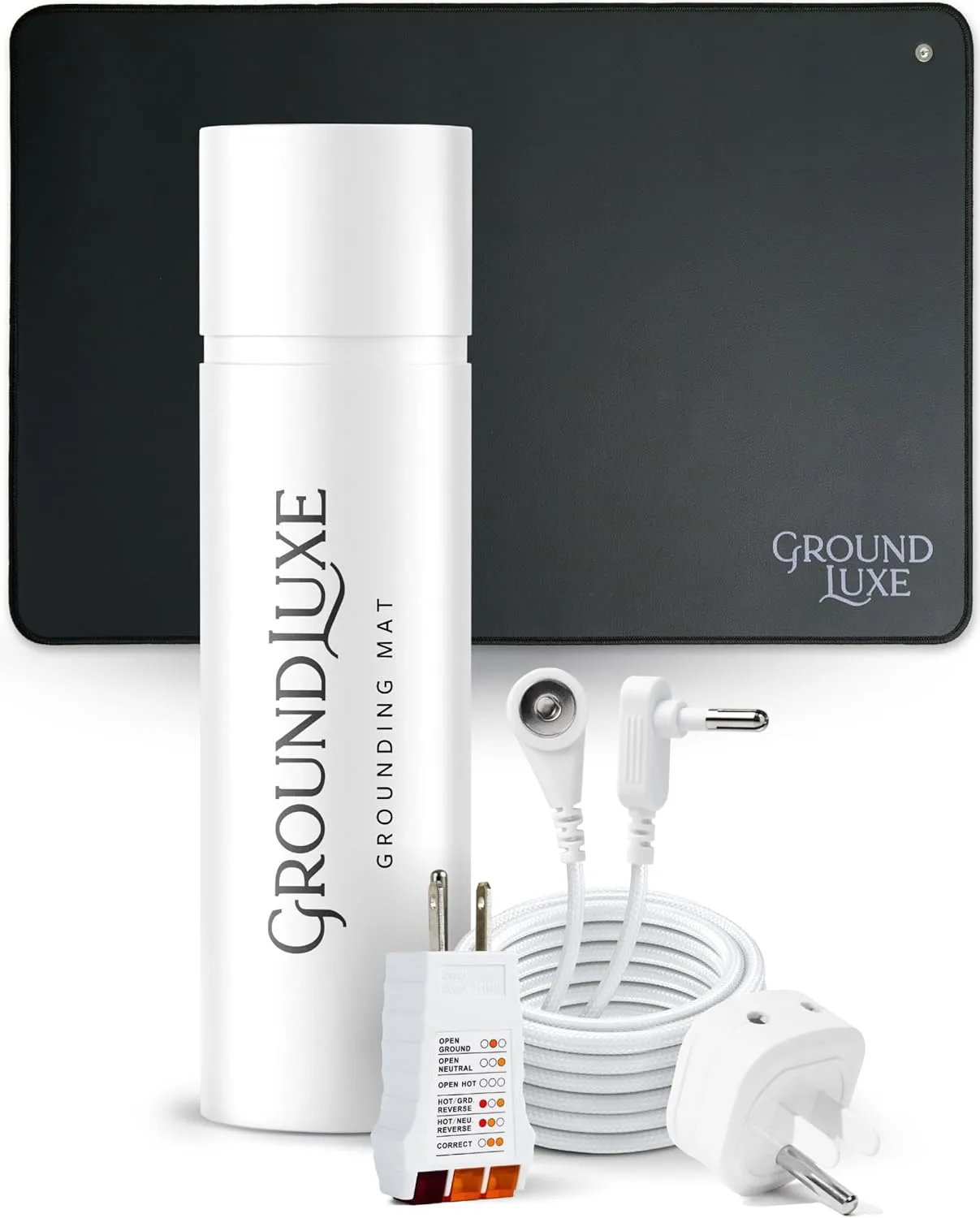 Grounding Mat by GroundLuxe - Universal Grounding Pad w/ 15 Foot grounding Cord - Connect to The Earth and Get Grounded for Optimal Wellness