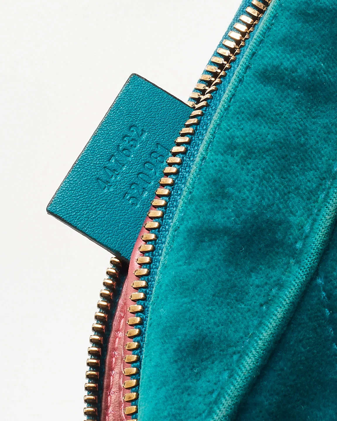 Gucci Turquoise Matelassé Velvet Small GG Marmont Chain Crossbody Bag