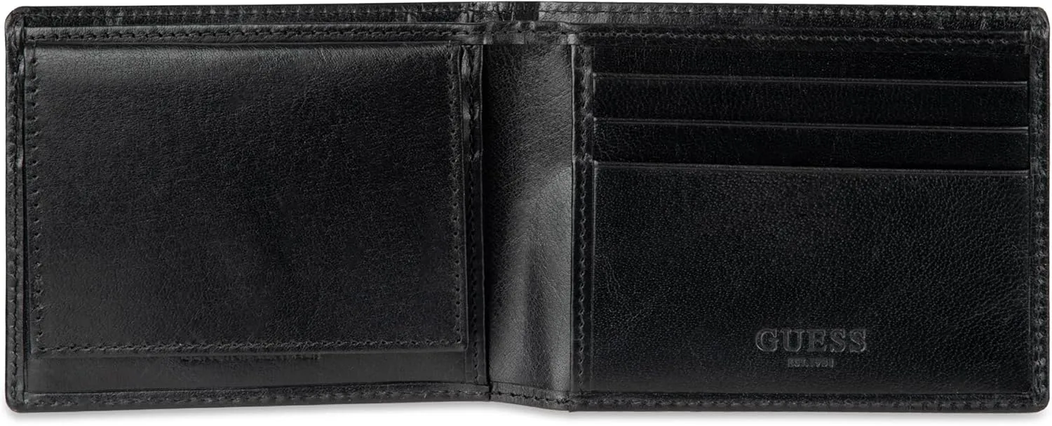 Guess Men's Classic Bifold Wallet with Card Slots, Bill Compartment and Id Window