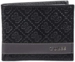Guess Men's Classic Bifold Wallet with Card Slots, Bill Compartment and Id Window