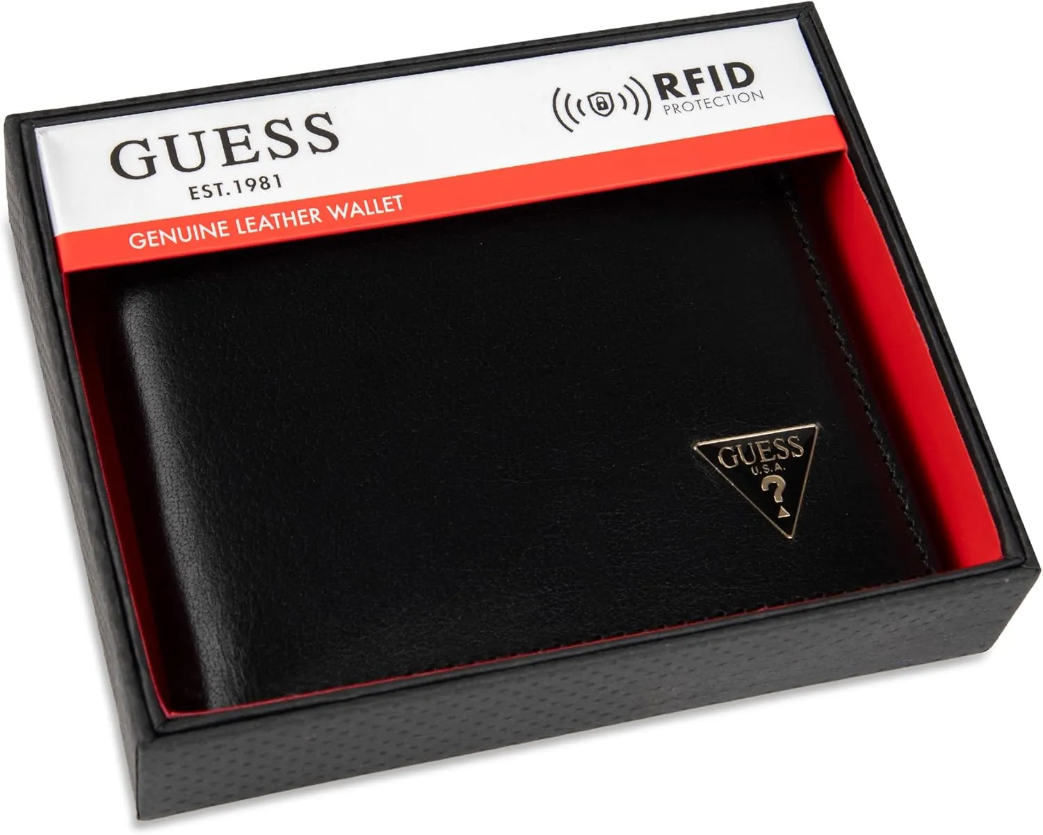 Guess Men's Classic Bifold Wallet with Card Slots, Bill Compartment and Id Window