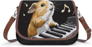Guinea Pigs Music Note Crossbody Bags for Women Leather Tote Bag Handbag Purse for Work Travel