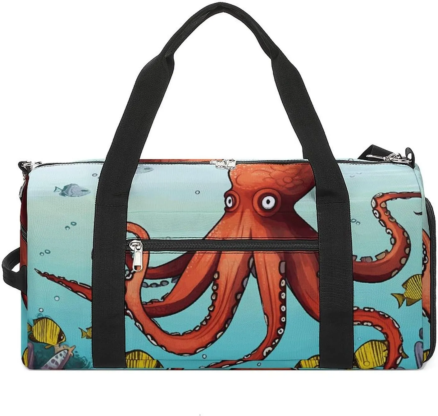 Gym Bag Giant Octopus Duffel Bag for Men Women Travel Overnight Bag with Shoe Compartment Workout Bags