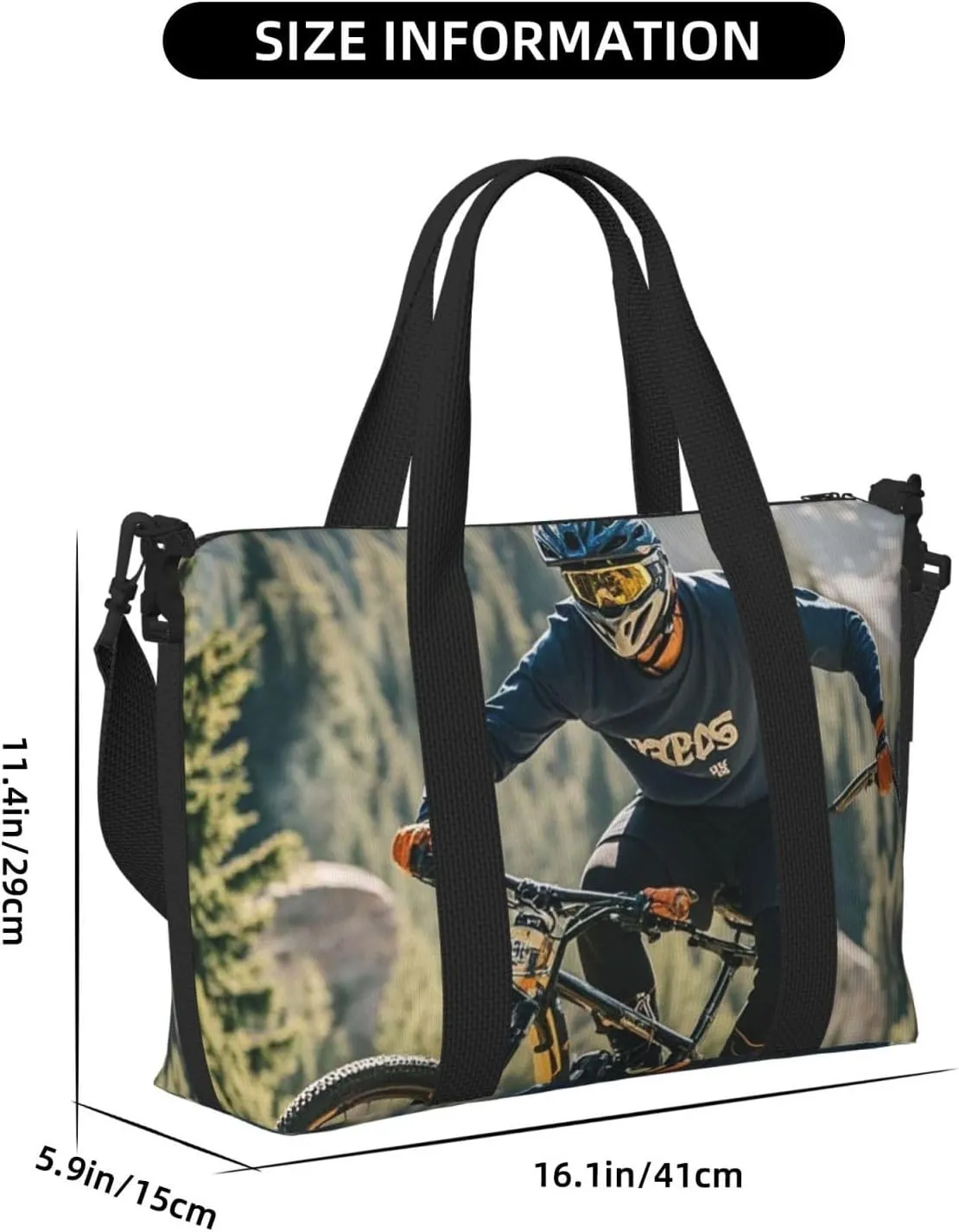 Gym Bag Mountain Bike Tournament Duffel Bag for Men Women Travel Overnight Bag with Shoe Compartment Workout Bags