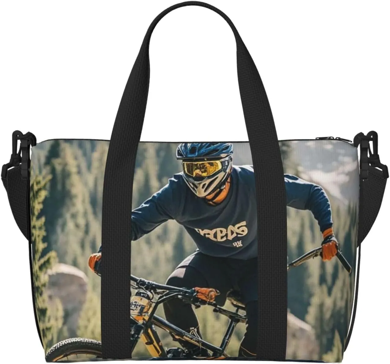 Gym Bag Mountain Bike Tournament Duffel Bag for Men Women Travel Overnight Bag with Shoe Compartment Workout Bags