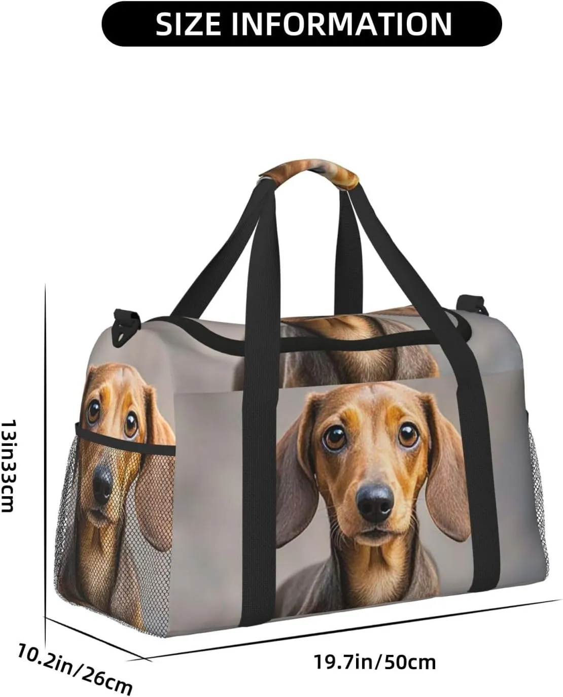 Gym Bag Pad Dachshund7 Duffel Bag for Men Women Travel Overnight Bag with Shoe Compartment Workout Bags