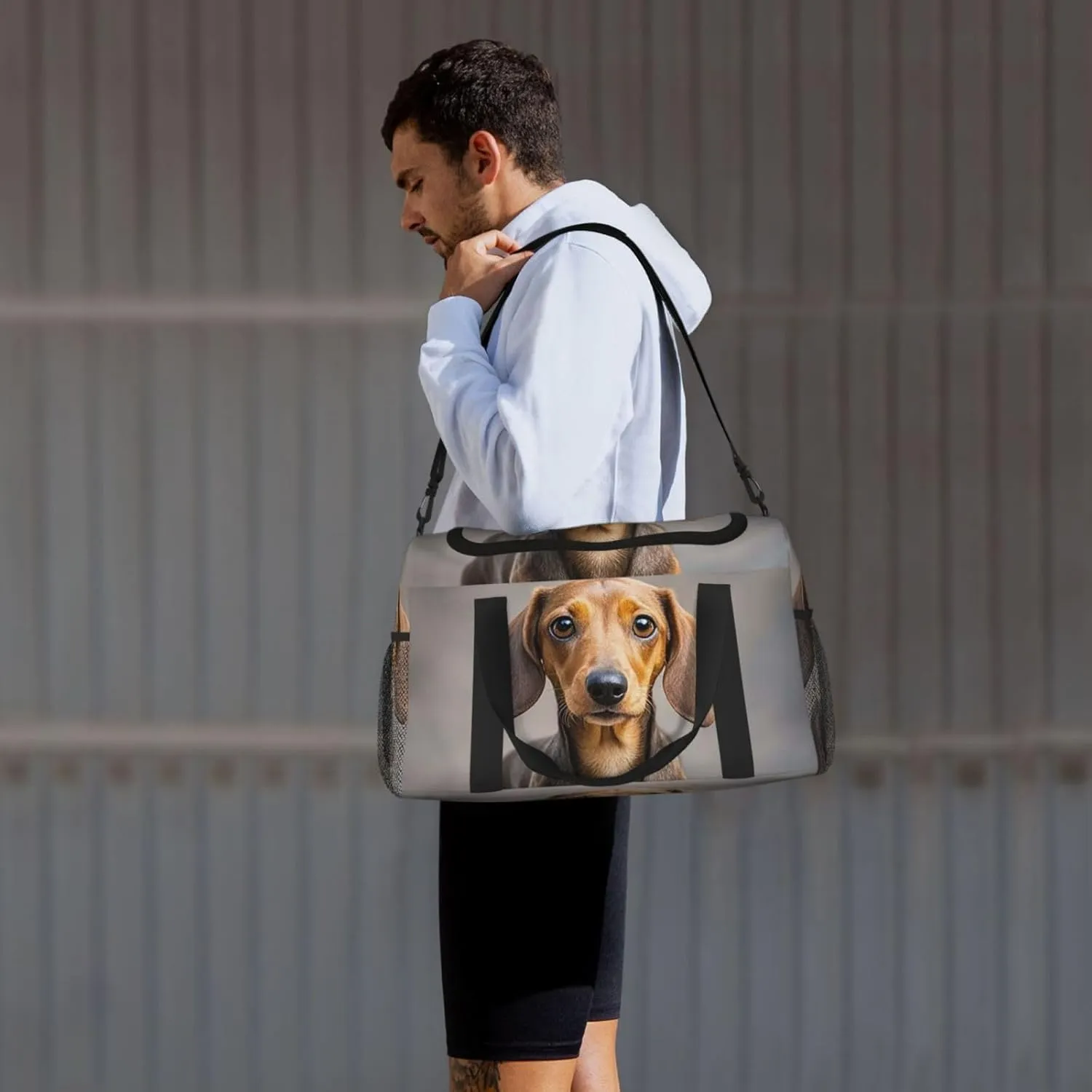 Gym Bag Pad Dachshund7 Duffel Bag for Men Women Travel Overnight Bag with Shoe Compartment Workout Bags