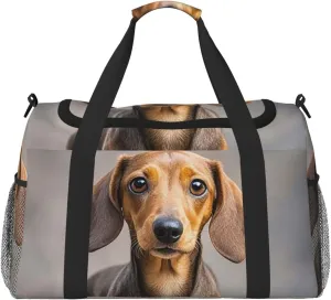 Gym Bag Pad Dachshund7 Duffel Bag for Men Women Travel Overnight Bag with Shoe Compartment Workout Bags