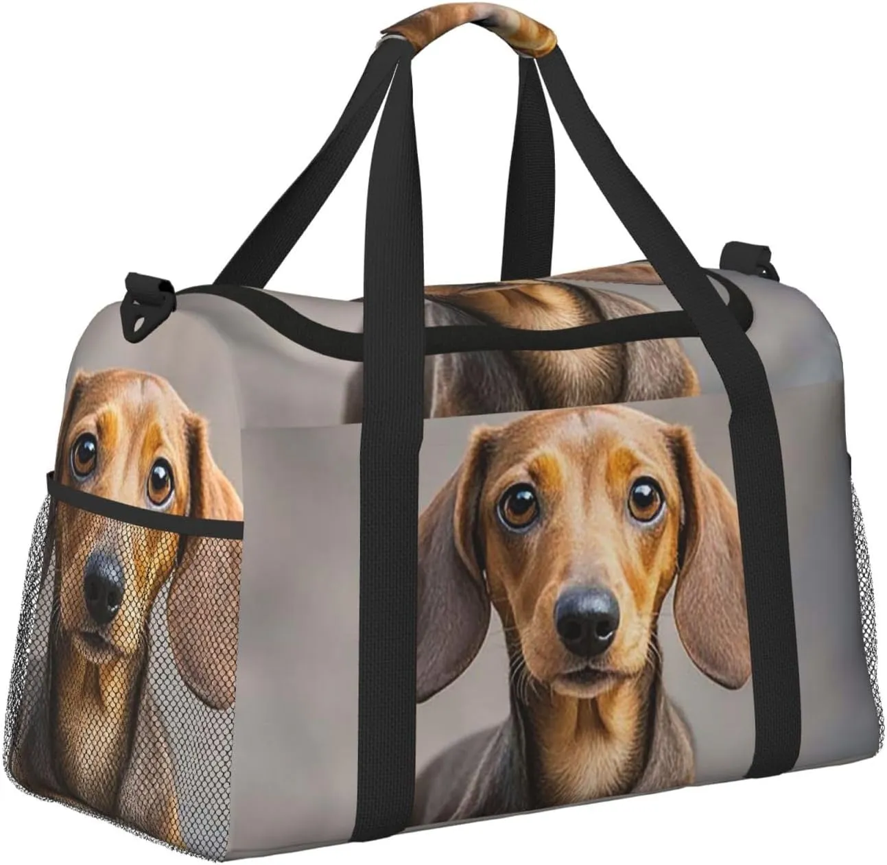 Gym Bag Pad Dachshund7 Duffel Bag for Men Women Travel Overnight Bag with Shoe Compartment Workout Bags