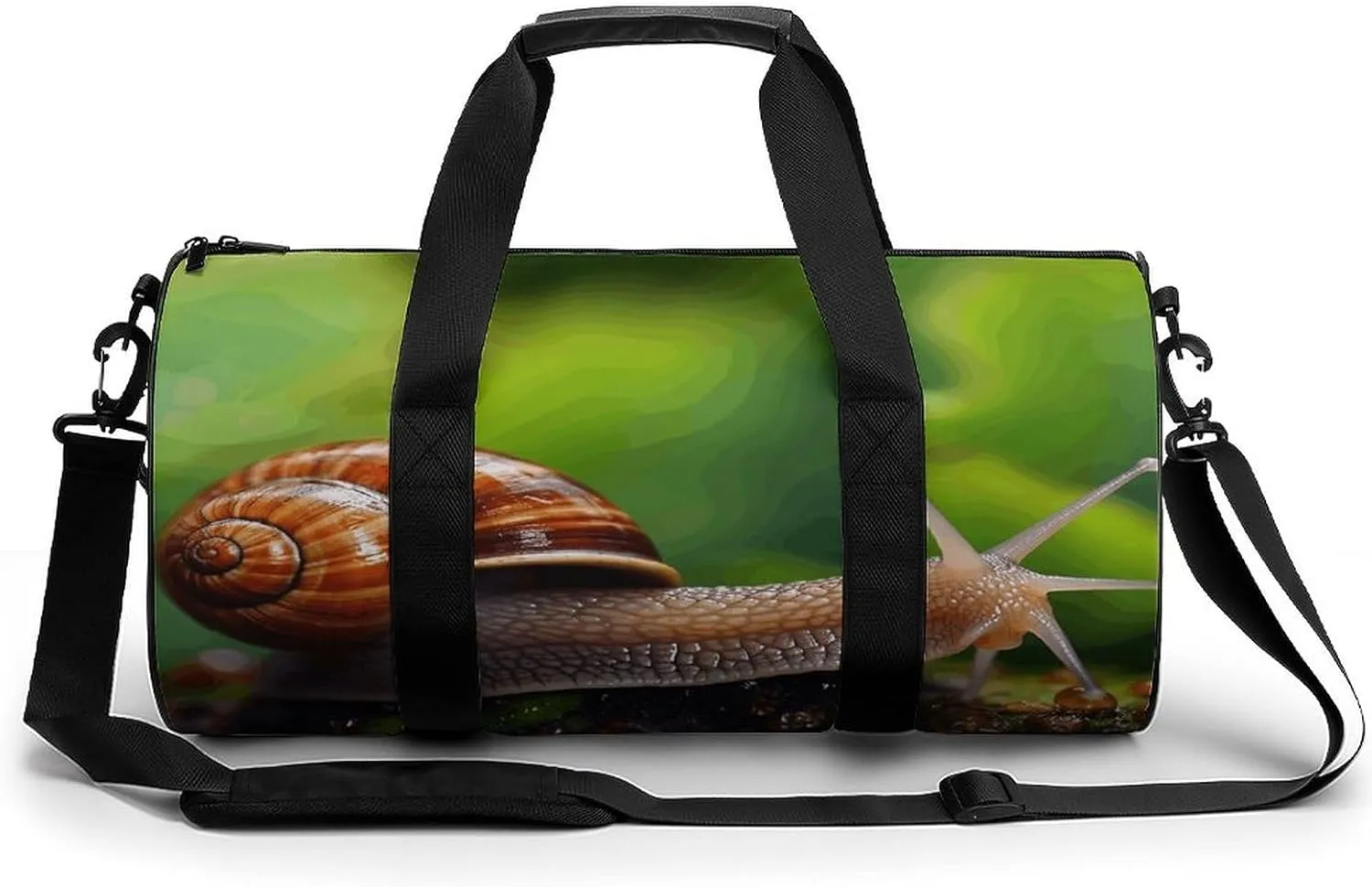 Gym Duffle Bag,Wildlife Animal Snail Print Sport Gym Bag,cylindrical Fitness Bag,duffle Travel Bag for Men Women