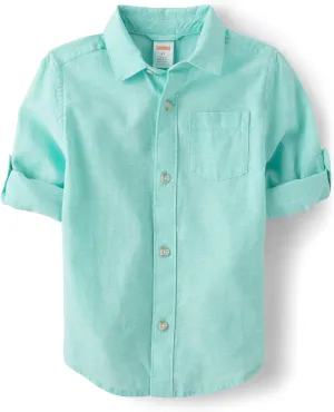 Gymboree Baby Boys' and Toddler Long Sleeve Linen Button Up Shirt