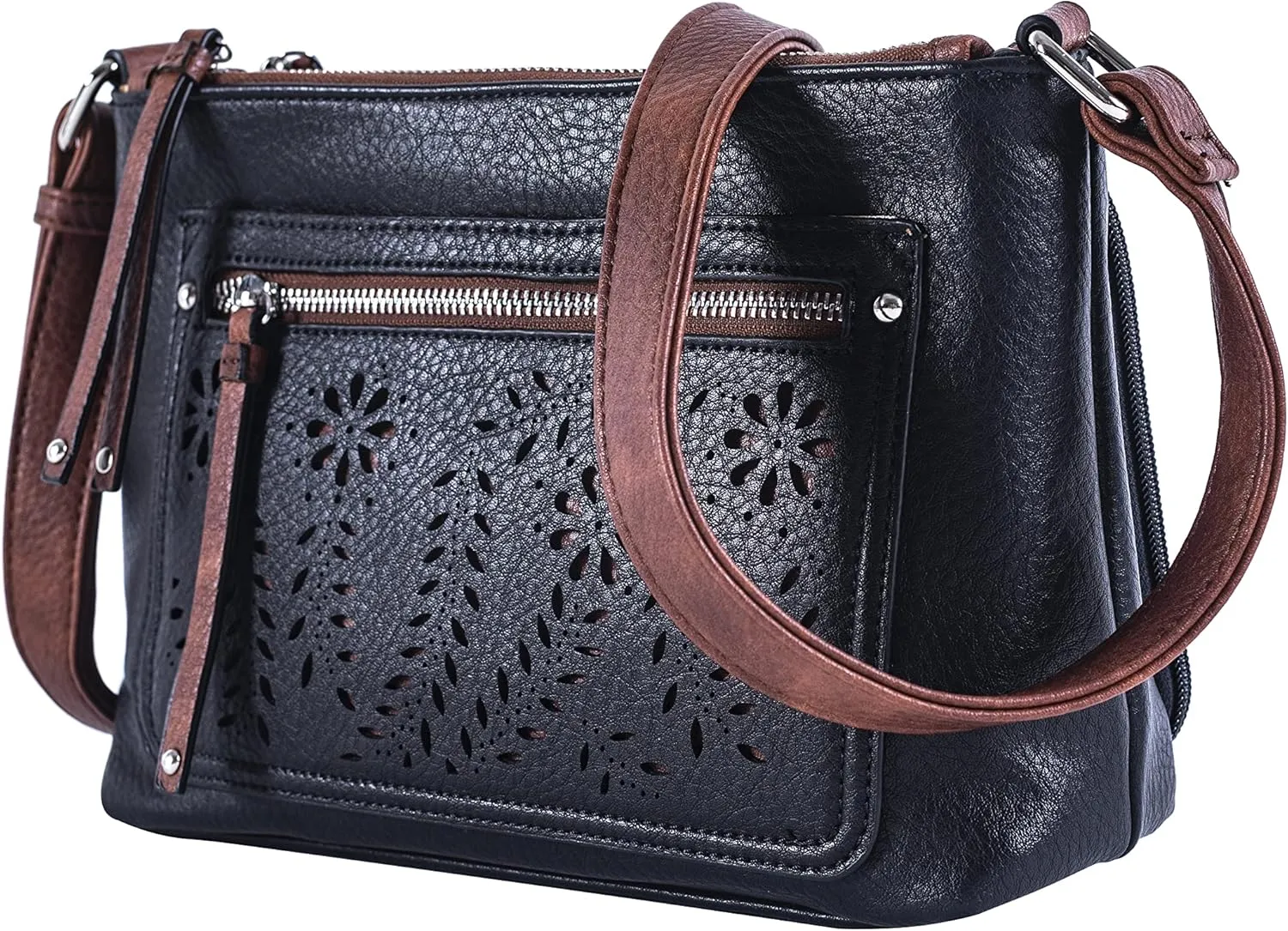 Hailey Concealed Carry Crossbody Bag – Chic Faux Leather Purse with Lockable Compartment & Adjustable Strap