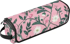 Hair Tool Travel Bag for Women with Removable Heat Resistant Mat Large Capacity Hair Tool Organizer for Flat Irons, Straighteners, Curling Irons, William Morris Style Brunch Peach Travel Bag