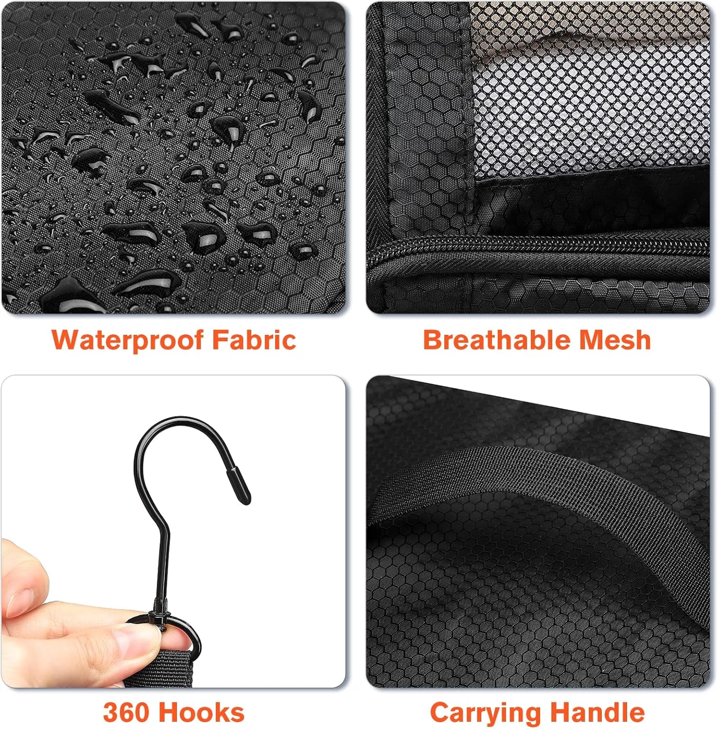Hanging Suitcase Organizer, Travel Essentials Carry-on Collapsible Packing Cubes for Travel, Stow-N-Go Portable Hanging Closet Organizer Shelves Luggage Bag, Small, Black