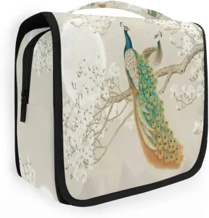Hanging Toiletry Bag Peacock on The Branch Makeup Travel bag for Toiletries Portable Toiletry Organizer Bags Clear Toiletry Cosmetic Kit