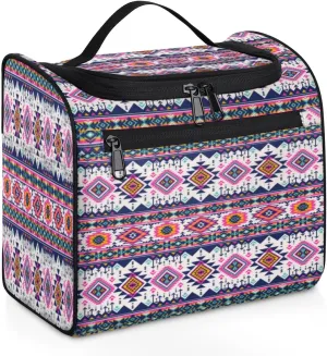 Hanging Toiletry Bags for Traveling Women Modern Boho Aztec Travel Toiletry Bag for Men Large Dopp Kit Aesthetic Travel Cosmetic Makeup Organizer Shower Bathroom Bag