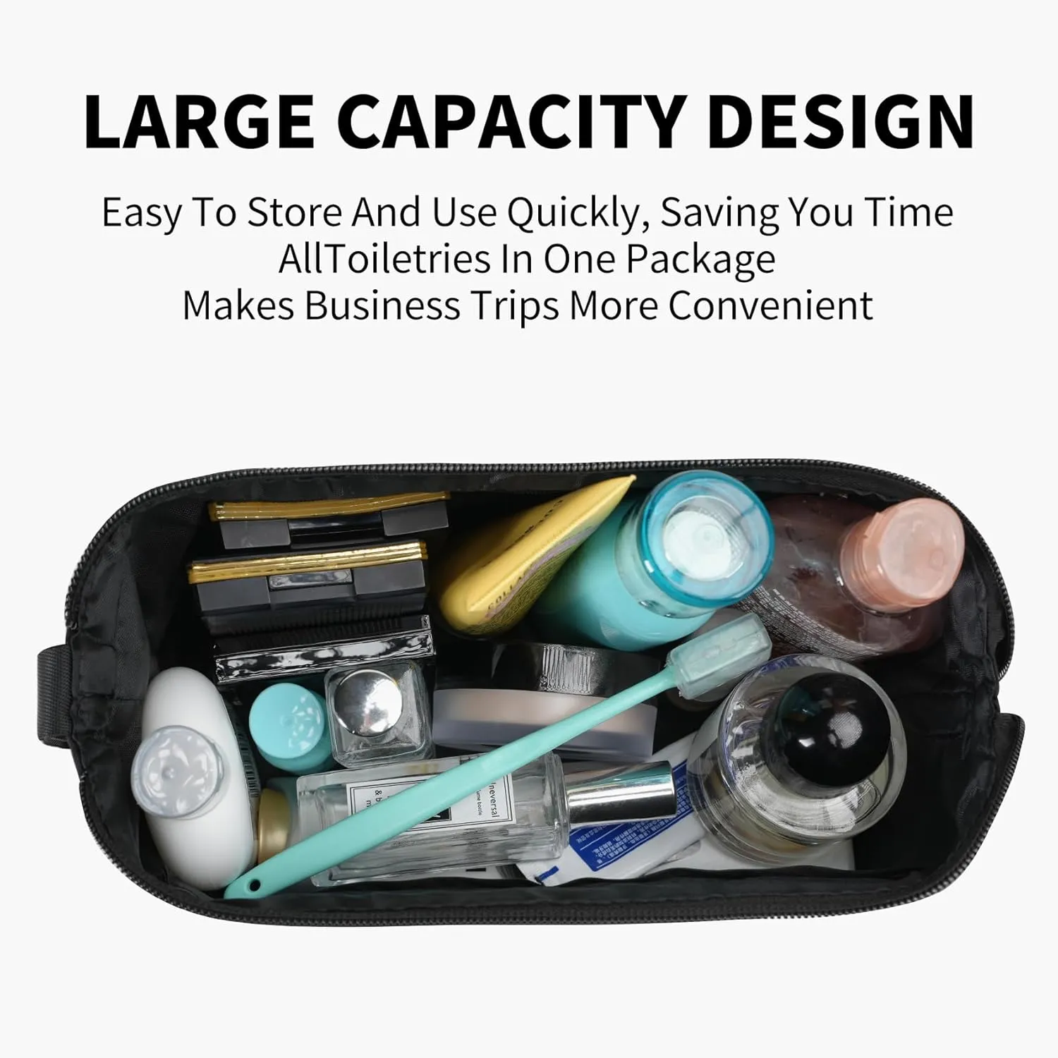 Hanging Travel Toiletry Bag for Women,Makeup Bag,Waterproof,Dry Wet Separation,Large Capacity, 8.66 x 4.92 x 6.5 In,Suitable for Accessoriestravel Toiletry Organizer (Woman, Jet Black)