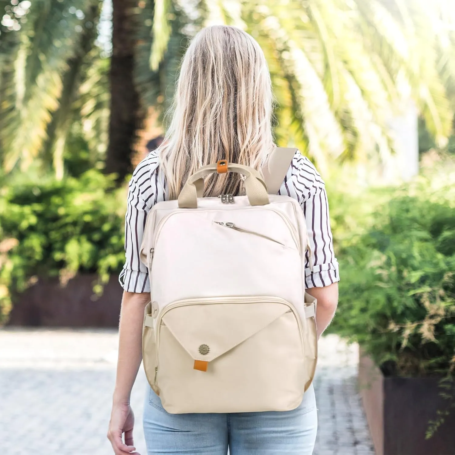 Hap Tim Laptop Backpack, Travel Backpack for Women,Work Backpack, Nurse Backpack, Teacher Backpack, Carry on Backpack, Khaki (7651-KK)