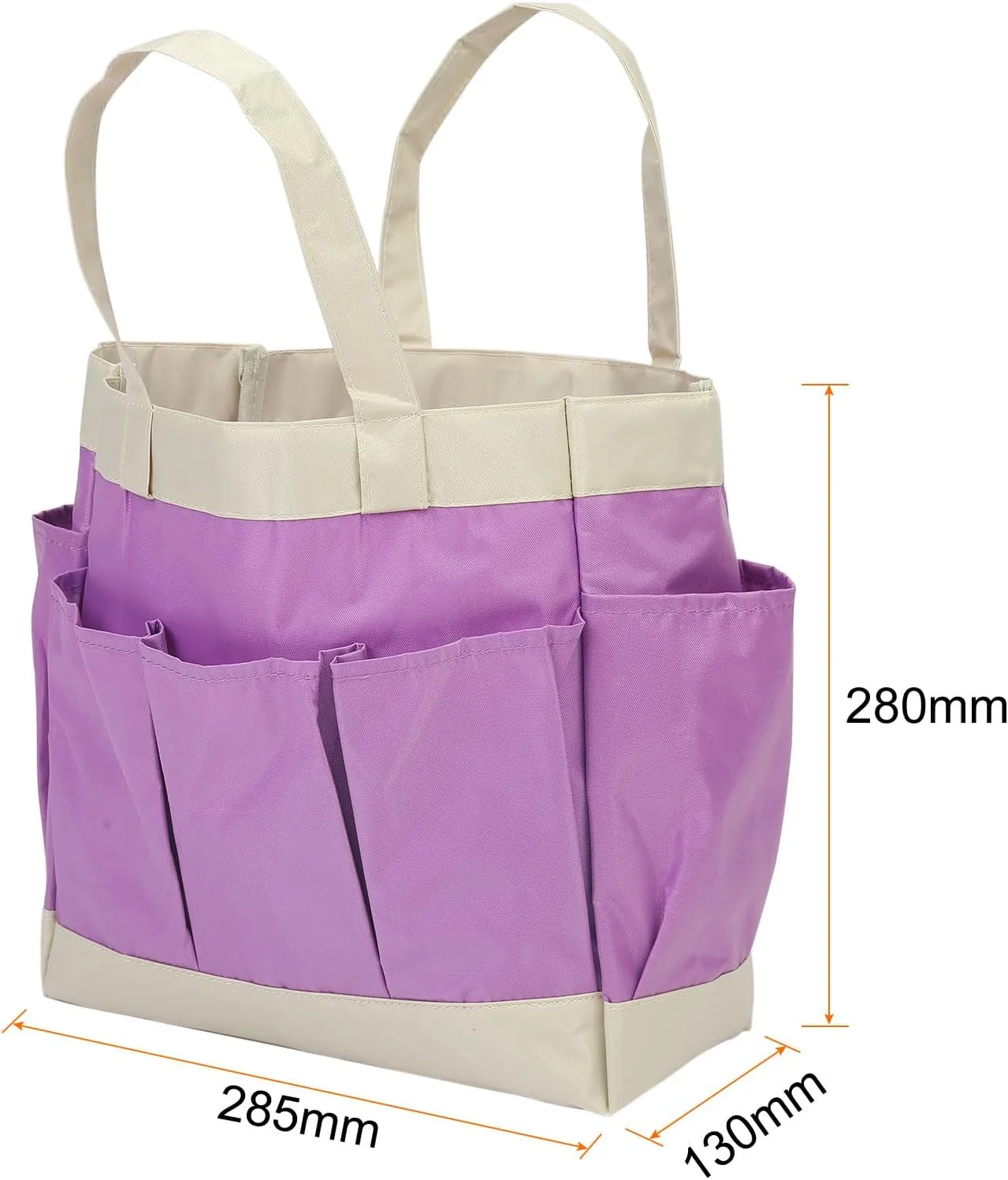 HARFINGTON Garden Tool Bag 11.2" x 5" x 11" Large Oxford Waterproof with Pockets Garden Tote Bag Gardening Plant Tool Organizer Storage Carrier Store for Outdoor Women Men, Purple