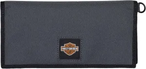 Harley-Davidson Men's Full Speed Bi-Fold Trucker Polyester RFID Wallet - Gray