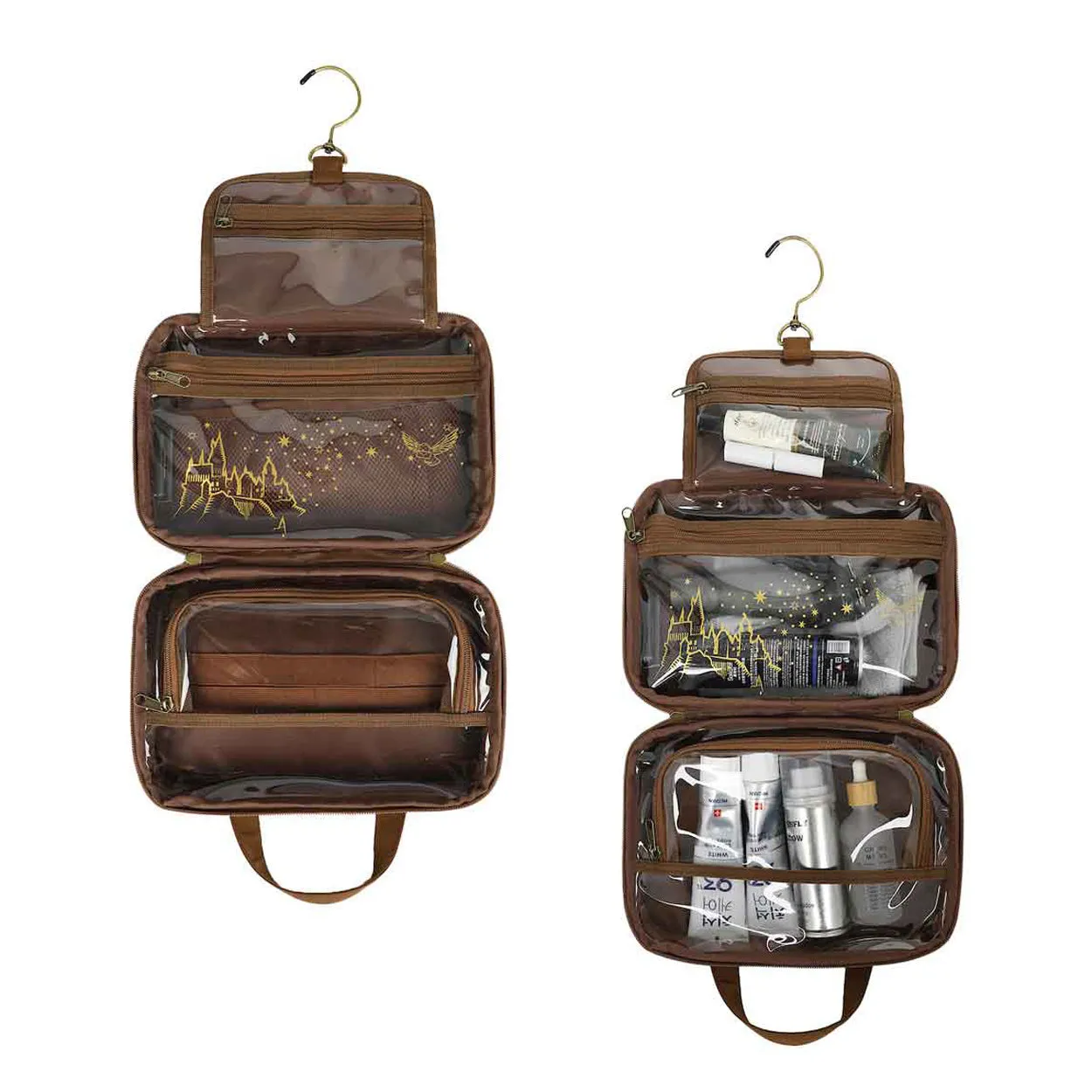 Harry Potter Hogwarts Travel Toiletry Bag Quilted Design Hanging Cosmetic Organizer