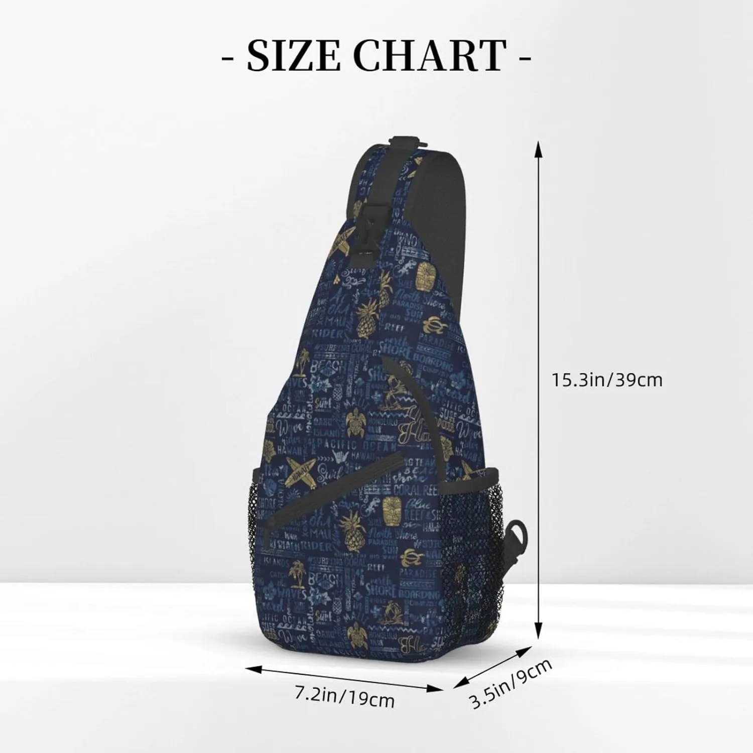 Hawaii Sling Bag Beach Crossbody Chest Daypack Casual Backpack Hawaiian Tribe Shoulder Bag For Travel Picnic