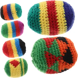 HEMOTON 6pcs Multicolored Knitted Juggling Balls Soft Bean Bags for Boys and Girls Preschool Crochet Toys Juggling Sack for Coordination Skills
