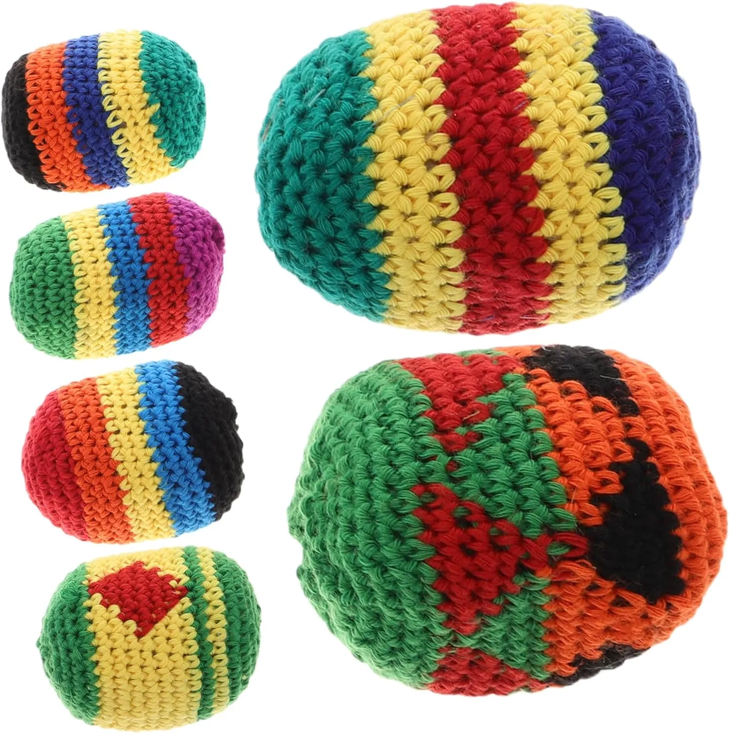 HEMOTON 6pcs Multicolored Knitted Juggling Balls Soft Bean Bags for Boys and Girls Preschool Crochet Toys Juggling Sack for Coordination Skills