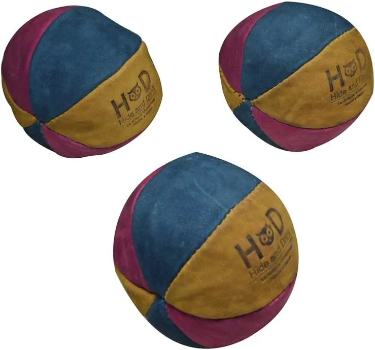 Hide & Drink, Set of 3 Juggling Balls, Equipment, Professional Style with Great Feel, Panel Design, Full Grain Leather, Handmade