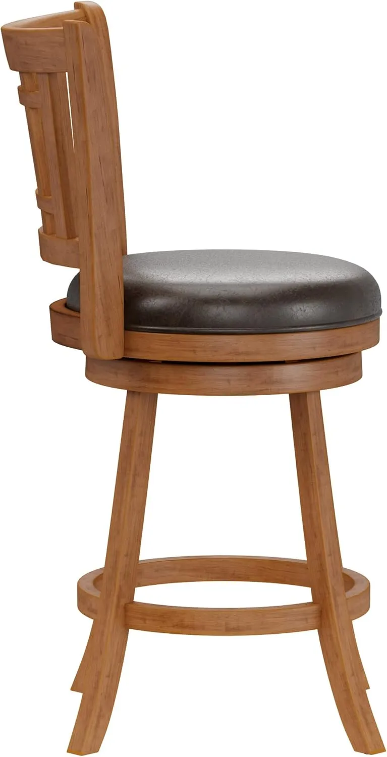 Hillsdale Fairfox Swivel Stool with Rectangular Lattice Back, Counter Height, Oak