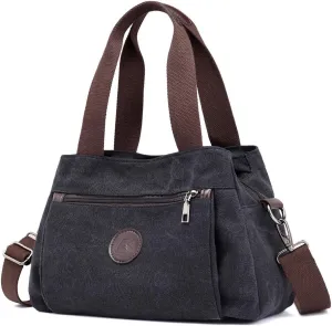 Hobo Handbags Canvas Crossbody Bag for Women Multi Compartment Tote Purse Bags